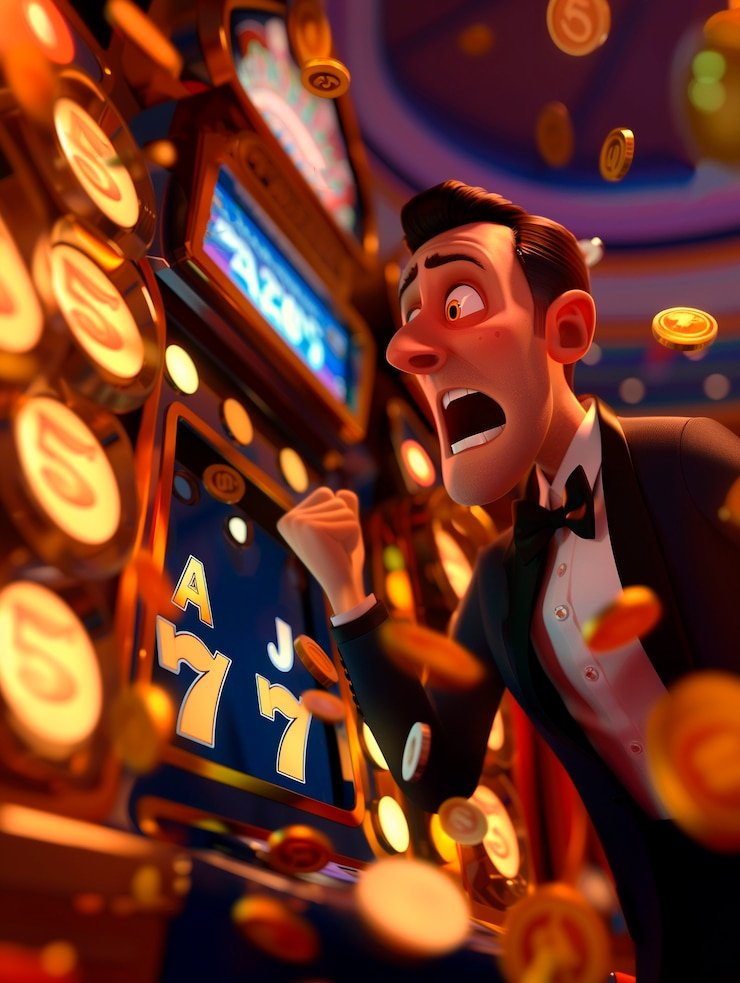 Layar ponsel menampilkan aplikasi bizz77game dengan permainan Buffalo King siap dimainkan